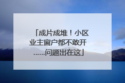 成片成堆！小区业主窗户都不敢开……问题出在这