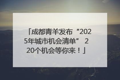 成都青羊发布“2025年城市机会清单” 220个机会等你来！