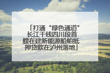 打通“绿色通道” 长江干线四川段首艘在建新能源船舶抵押贷款在泸州落地