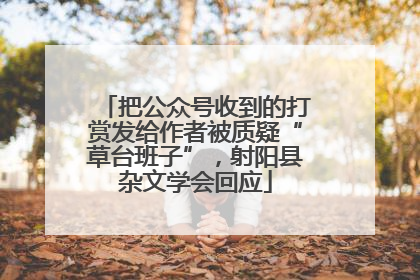 把公众号收到的打赏发给作者被质疑“草台班子”，射阳县杂文学会回应