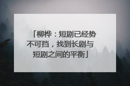 柳桦：短剧已经势不可挡，找到长剧与短剧之间的平衡