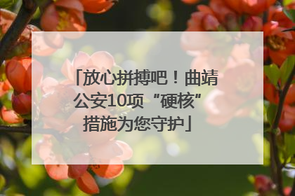 放心拼搏吧！曲靖公安10项“硬核”措施为您守护