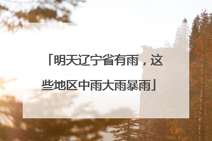 明天辽宁省有雨，这些地区中雨大雨暴雨