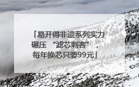 易开得非遗系列实力碾压 “滤芯刺客”，每年换芯只要99元