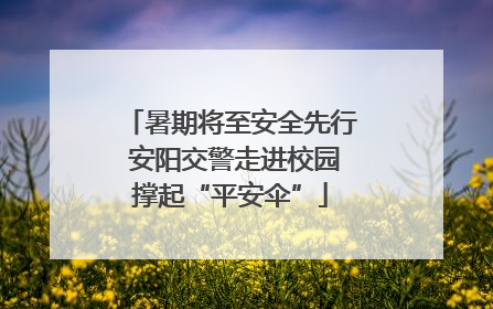 暑期将至安全先行 安阳交警走进校园撑起“平安伞”