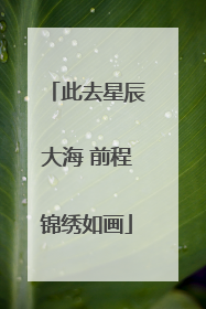 此去星辰大海 前程锦绣如画