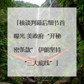 核谈判幕后细节首曝光 美政府“开秘密条款” 伊朗坚持“三大底线”