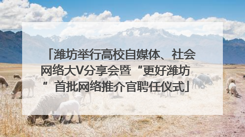 潍坊举行高校自媒体、社会网络大V分享会暨“更好潍坊”首批网络推介官聘任仪式