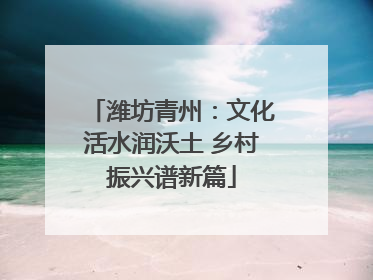 潍坊青州：文化活水润沃土 乡村振兴谱新篇