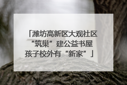 潍坊高新区大观社区“筑巢”建公益书屋 孩子校外有“新家”