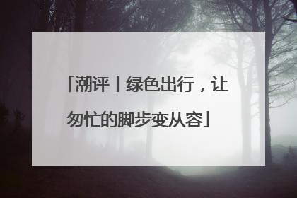 潮评丨绿色出行，让匆忙的脚步变从容