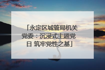 永定区城管局机关党委：沉浸式主题党日 筑牢党性之基