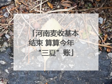 河南麦收基本结束 算算今年“三夏”账