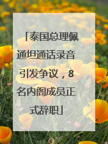 泰国总理佩通坦通话录音引发争议，8名内阁成员正式辞职