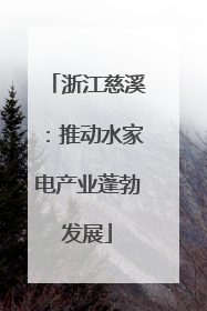 浙江慈溪：推动水家电产业蓬勃发展
