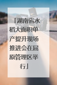 湖南省水稻大面积单产提升现场推进会在屈原管理区举行