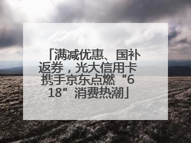 满减优惠、国补返券，光大信用卡携手京东点燃“618”消费热潮