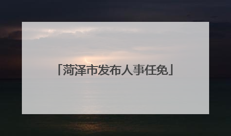 菏泽市发布人事任免