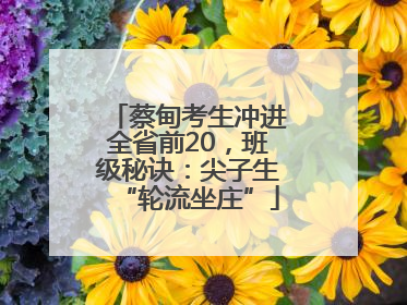 蔡甸考生冲进全省前20，班级秘诀：尖子生“轮流坐庄”