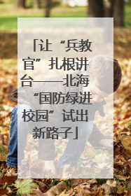 让“兵教官”扎根讲台——北海“国防绿进校园”试出新路子