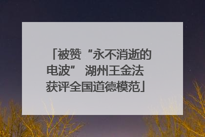 被赞“永不消逝的电波” 湖州王金法获评全国道德模范