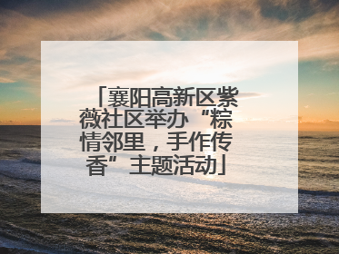 襄阳高新区紫薇社区举办“粽情邻里，手作传香”主题活动