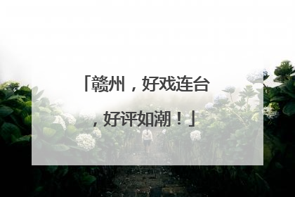 赣州，好戏连台，好评如潮！