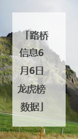 路桥信息6月6日龙虎榜数据