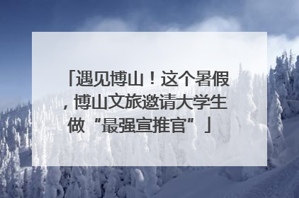 遇见博山！这个暑假，博山文旅邀请大学生做“最强宣推官”