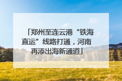 郑州至连云港“铁海直运”线路打通，河南再添出海新通道