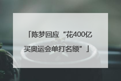 陈梦回应“花400亿买奥运会单打名额”