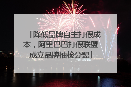 降低品牌自主打假成本，阿里巴巴打假联盟成立品牌抽检分盟