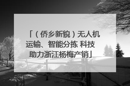 （侨乡新貌）无人机运输、智能分拣 科技助力浙江杨梅产销