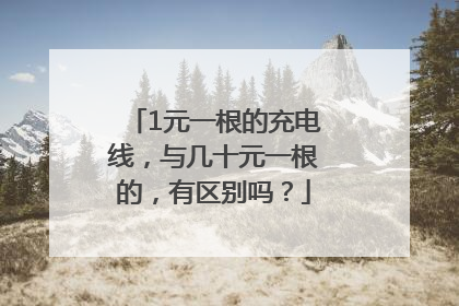 1元一根的充电线，与几十元一根的，有区别吗？