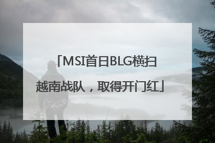 MSI首日BLG横扫越南战队，取得开门红